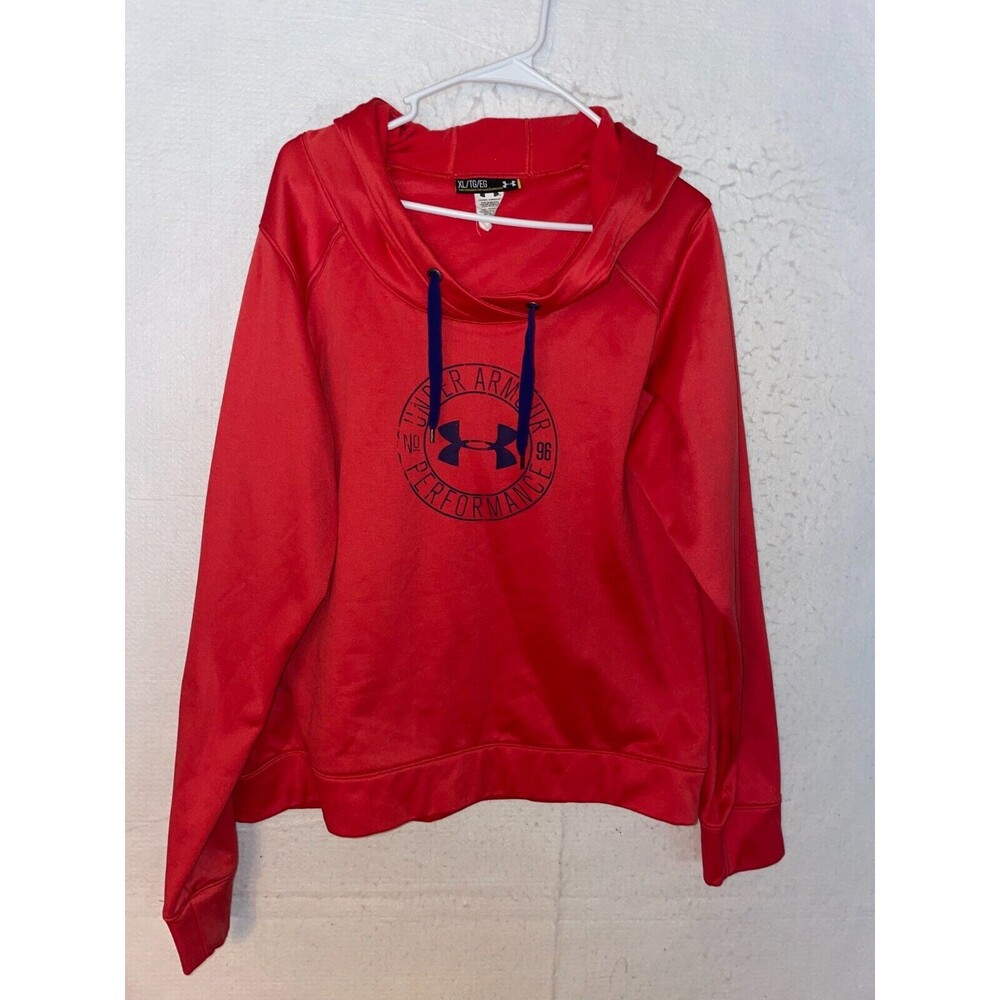 Under Armour Hoodie Sweatshirt Performance XL Unisex Red Orange Fleece